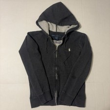 Ralph Lauren Sport Women's S Charcoal Gray Full-Zip Hoodie Polo Pony