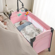 Baby Bedside Bassinet, Baby Bassinet, Pack n Play Convert Playpen, Quick Fold...