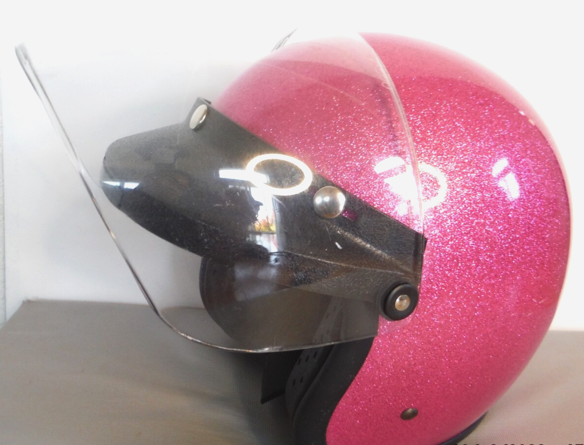 New Fulmer: Pink Flake Sparkle Motorcycle Helmet V2 DOT SMALL w