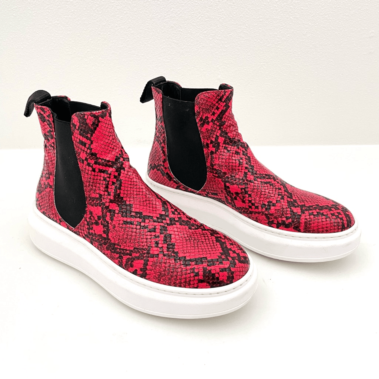 SAOLA Sneakers Cordani Red Snakeskin Calzature Preston suola grossa donna taglia 7