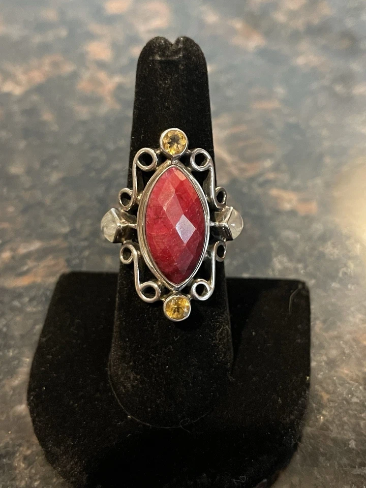 Nicky Butler RAJ LIMITED Collection Ruby Citrine 925 Sterling Silver Size 7 Ring - Image 2 of 4