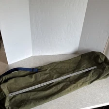 Large Green army duffel bag 40” L camping military w/ strap 3 handle 15” Dia