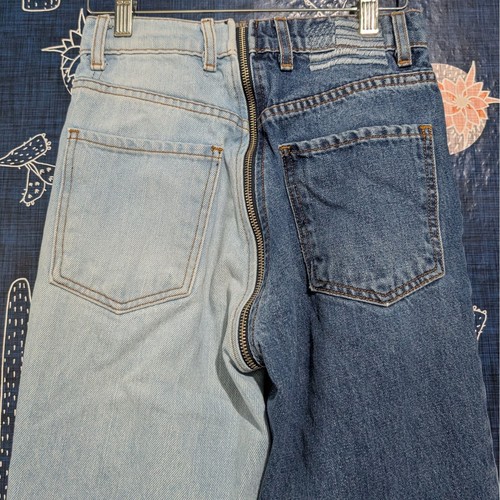 REVICE Denim High Waist Yin Yang Denim Jeans Tokyo Wash Two Tone Women's Size 26 - Picture 9 of 14