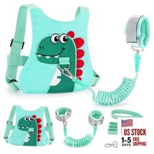 Toddler Leash-Baby Walking Safty Harness and Child Anti Lost Wrist Link GREEN