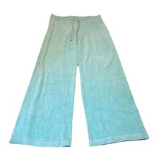 Y2K JUICY COUTURE AQUA SKY VELOUR PANTS Small