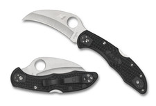 Spyderco Knives Tasman 2 Salt Lockback Black FRN H2 Stainless C106PBK2 Hawkbill