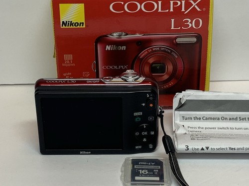 Nikon Coolpix L30 rossa 20 MP 5x zoom fotocamera digitale compatta ~ ottime condizioni, testata/funzionante - Foto 6 di 17