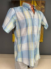 Vintage 1970s Sears Premiere Collection Perma-Prest Blue Plaid Shirt - Medium