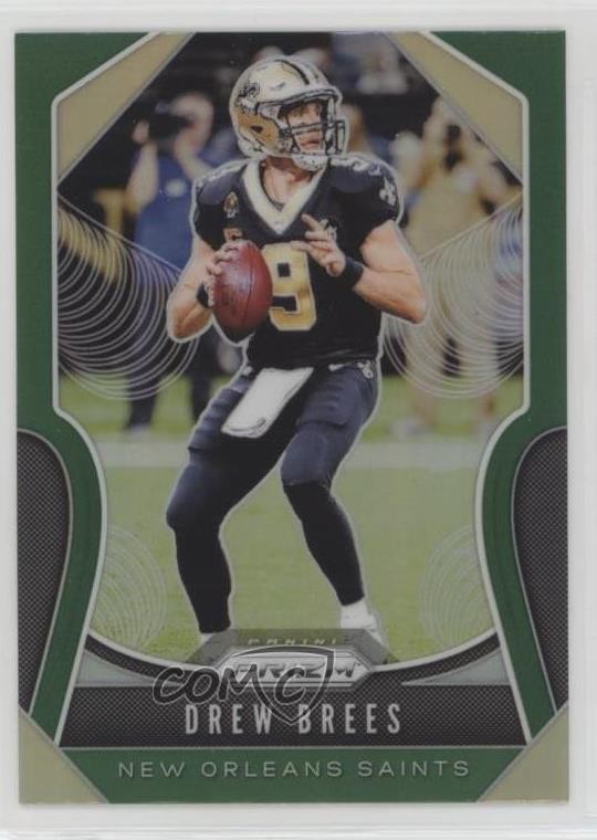 2019 Panini Prizm Green Prizm Drew Brees #186 6m1