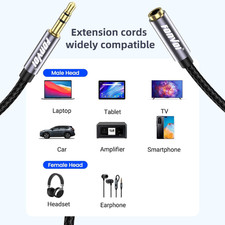 20FT 3.5Mm Aux Jack Audio Extension Cable,Male to Female,Trs Headphone Extens...