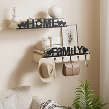 Floating Shelves for Wall of 2 - Display Shelf Organizer for Decor Storage 2-...