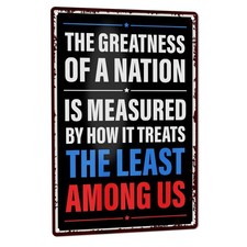 Political Yard Sign, Anti-Trump Sign for Yard Fence Immigration Advocacy 8" X 12