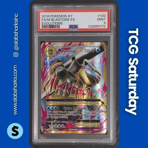 2016 POKEMON XY EVOLUTIONS #102/108 M BLASTOISE EX FULL ART ULTRA RARE PSA 9