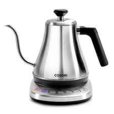 COSORI Electric Gooseneck Kettle – 5 Temps, 1200W Fast Boil, 0.8L Silver