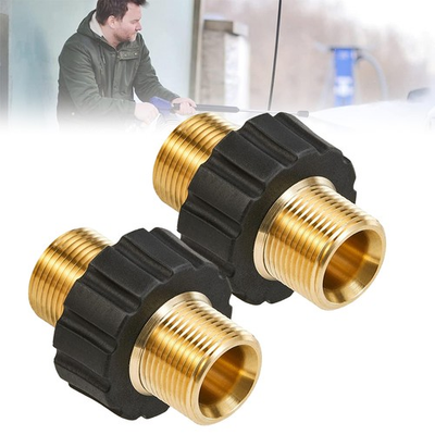#ad 2Pcs Brass Pressure Washer Connector Quick Connect Fitting M22 14mm Hose Adapter $14.59