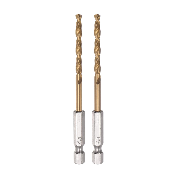 "2Stk 1/4\" Sechskant Schaft Bohrung Bits 4Mm Titanium Bohrung Bits Set M35 Hoch G"-image