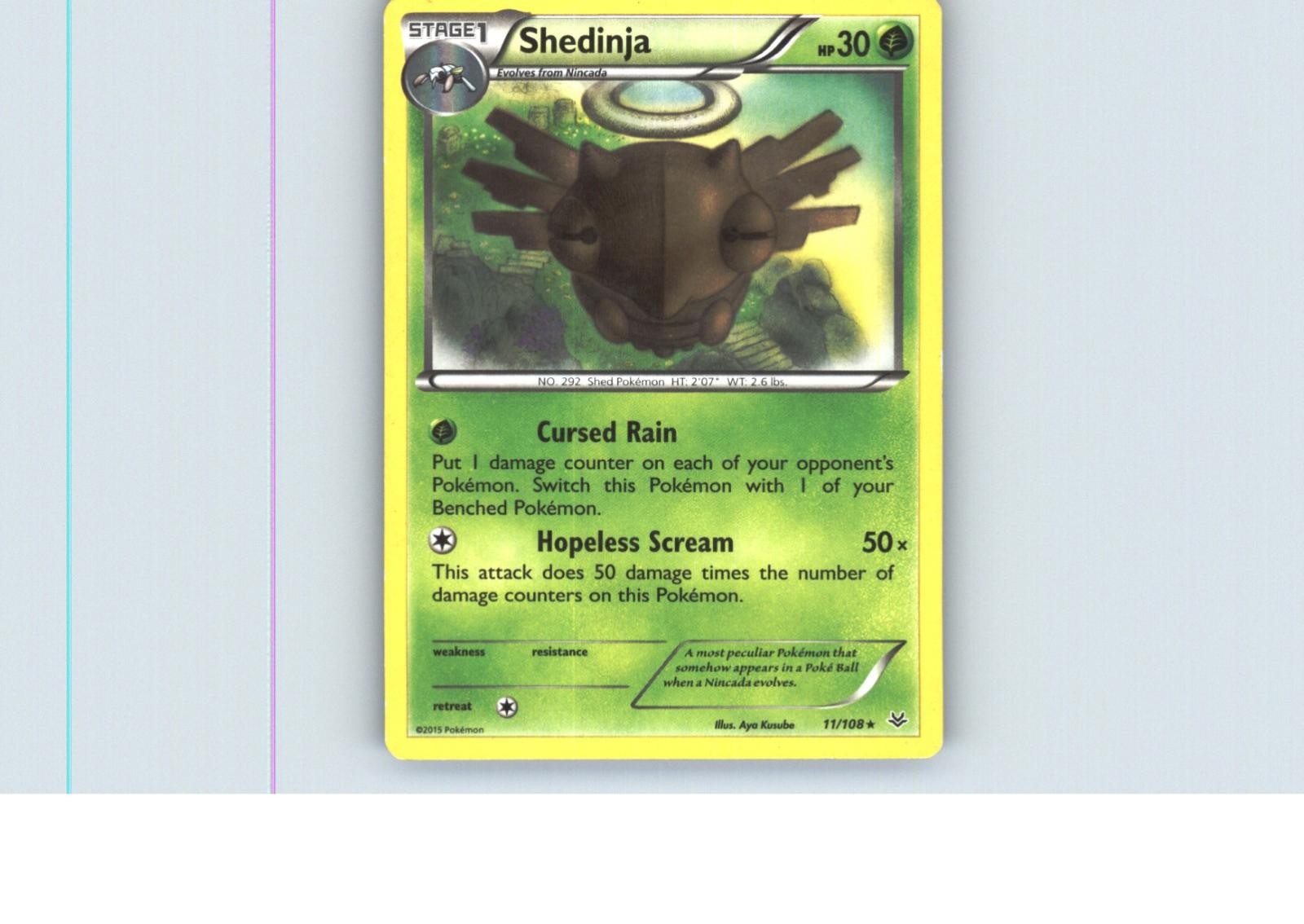 Shedinja 11/108 Rare Roaring Skies Pokemon Near Mint