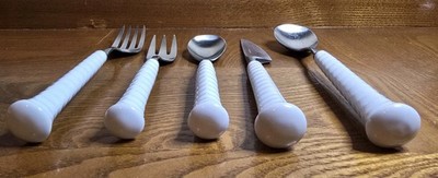 Vintage Noritake Japan Primastone White Flatware Set 38 Pcs