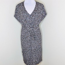 Ann Taylor Midi Dress Small Womens Vneck Dolman Sleeve Jersey Knit Tie Front New