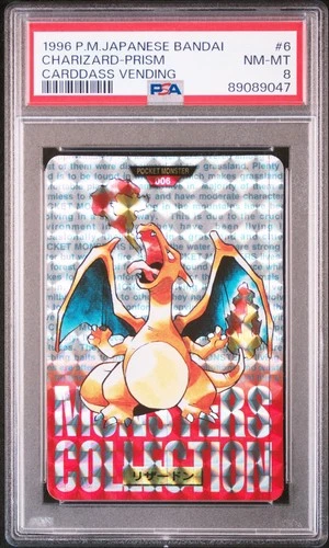 Charizard Prism 6 Bandai Carddass Vending Pokemon Japanese PSA 8