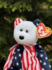 Spangle Ty Beanie Baby Patriortic America Bear MWMT 1999 RARE with Tag Errors