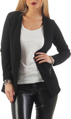 Damen Blazer Lang, Figurbetont Slim-Fit Elegant 501