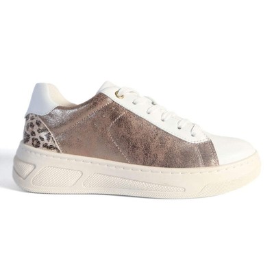 Geox D Ljuba Respira Mädchen Damenschuhe Turnschuhe UK-Größe 2,5 bronzeweiß