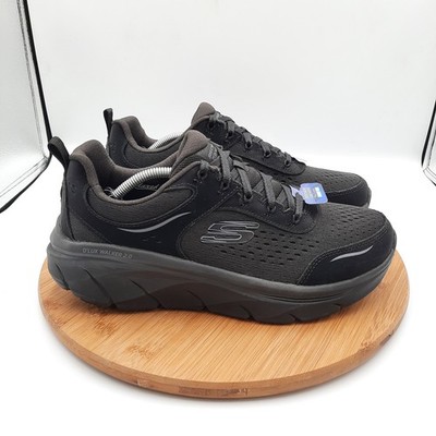 Skechers D'Lux Walker 2.0 Womens Size 9 Shoes Triple Black Athletic Sneakers NEW
