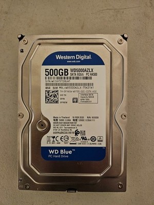 Western Digital Blue (7200RPM, 3.5'', SATA III, 32MB Cache) 500GB Internal Drive