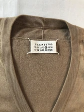 Maison Martin MARGIELA 100% Wool CARDIGAN Men’s ITALY Beige Large