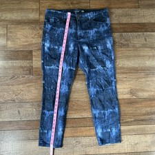 Lauren Ralph Lauren Premier Skinny Cropped Jeans Women's 12 Blue Tie Dye 1125