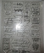 20 New Out of Packaging Clear Cling Rubber Stamps - Sayings