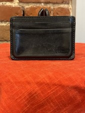 Vintage Men s Coach Black Leather Money Clip Card Case Wallet