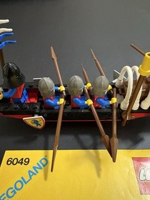 1987 LEGO Castle Lion Knights 6049 Viking Voyager 100% Complete w/Inst One Owner