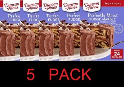Duncan Hines Perfectly Moist FUDGE MARBLE Cake Mix 15.25 oz Box - 5 PACK