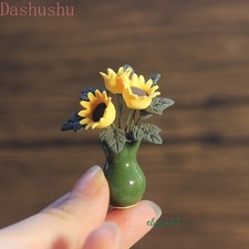 1:12 Scale Vintage Handmade Dollhouse Miniature Clay Sunflower Plants Garden