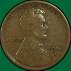 1914-S Lincoln Wheat Cent Fine F Coin #38501