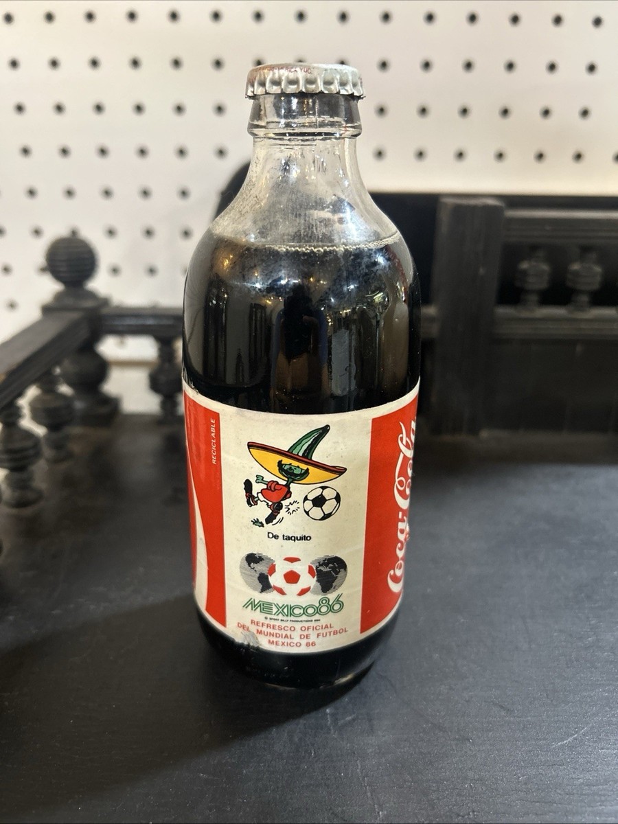 Vintage Mexico 86 FIFA World Cup Coca Cola Bottle 355ML W/Crown