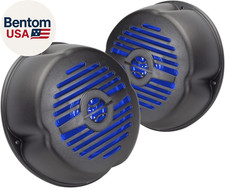 5  Water Resistant Surface Mount Speakers with Blue LED Lights for Marine, Rvs,