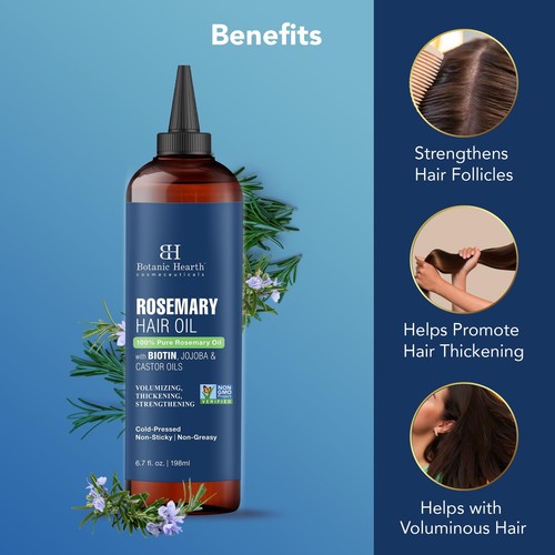 100% Pure Rosemary Oil For Hair Growth (6.7 fl oz) Infused With Biotin, Jojob... - Picture 7 of 9