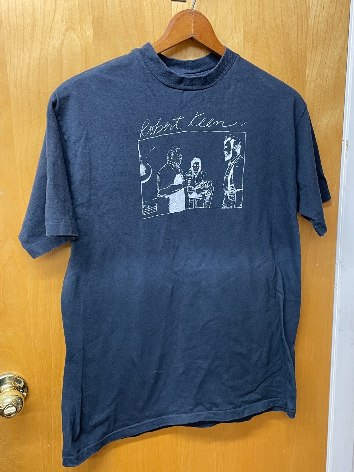 ROBERT KEEN TOUR CONCERTO ANNI 90 girocollo TG XL 100% COTONE vintage GRIGIO ANTRACITE