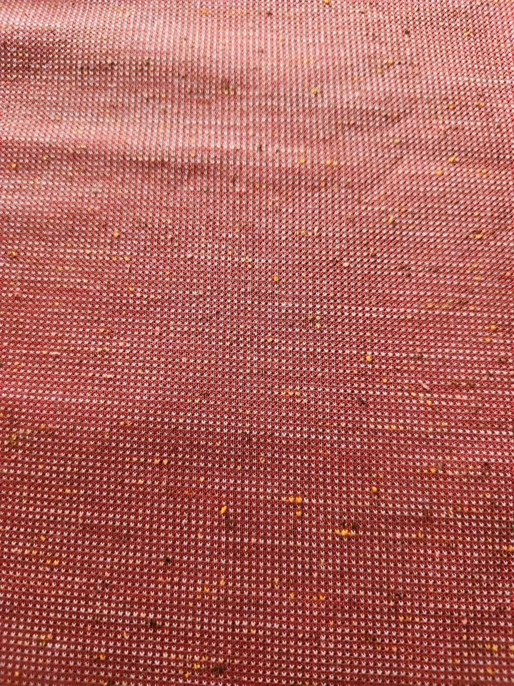 Vintage Red Slub Stretch Knit Polyester Fabric 60" wide x 30" long 1-pc Remnant - Image 3 of 4