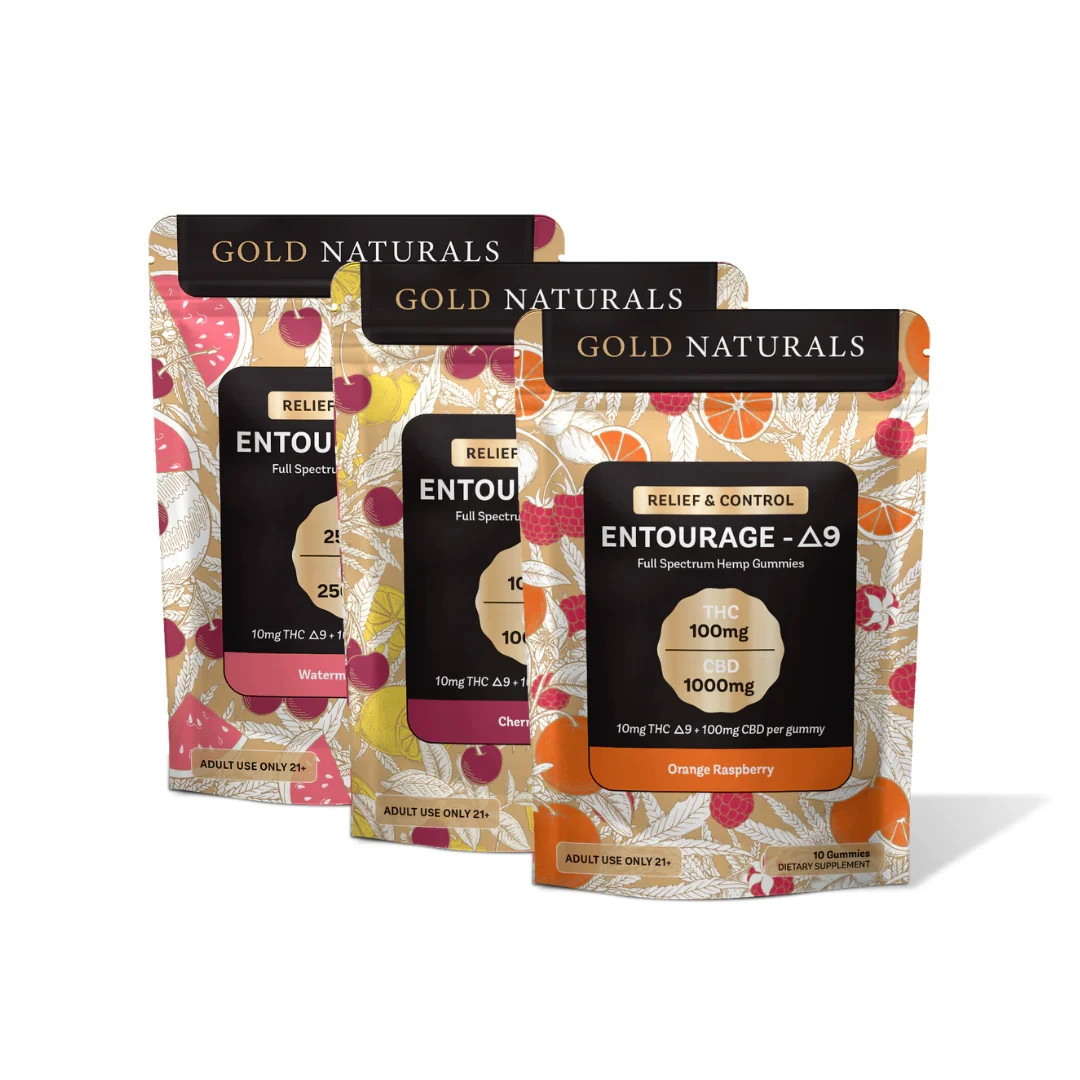 Gold Naturals 10 Mg Entourage Gummy Bundle Gummies for Relaxation Sleep Support