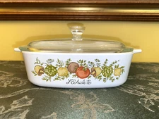 Corning Ware SPICE OF LIFE L'Echalote A 1 B Casserole Dish & Glass Lid