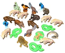 Lot Of 23 Yowie Animals Sloth Snake Bird Hyena Pig PVC Miniature Mini Figures