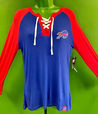 NFL Buffalo Bills Colour Blocked L/S Pullover Oberteil Damen X-Large Neu mit Etikett