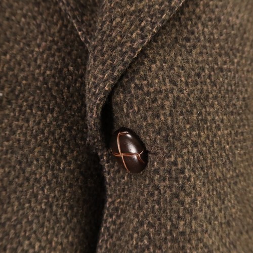 VINTAGE Tweed Jacket M Brown Green Wool Camel Hair Sport Coat Blazer 42S - Picture 5 of 15