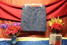 Ann Taylor Loft Women's Men's Dressy Blue Twill 17" Mini Pencil Skirt Size 4