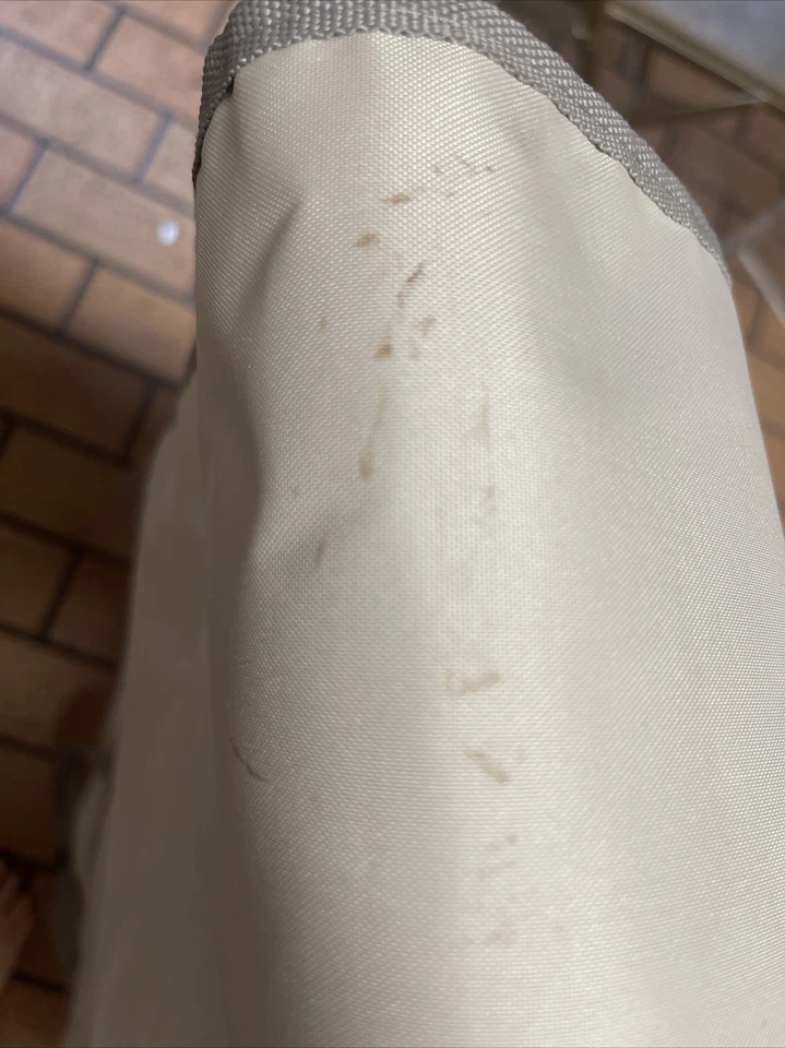 Brioni Kleidersack beige grau Borte rot bestickt Etikett Reißverschluss Druckknopf - MAKELIG - Bild 4 von 4