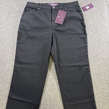 Gloria Vanderbilt Pants Womens 12 Short Stretch Black Amanda Straight Leg NWT